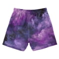 thumbnail image 2 of Kids' Beach Pants Comfortable Swim Trunks Purple and Black Tie-dye Texture Shorts for Pool Vacation and Lounge Wear 2T, 2 of 8