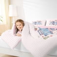 thumbnail image 4 of Erosebridal Kids Cute Camper 7-Piece Twin Bedding Sets For Travel Trailers,Pink Flowers Floral Bedding Comforter Set For Girls,Reversible black, 4 of 7