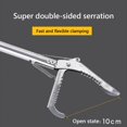 thumbnail image 3 of Snake Tongs Stainless Steel Heavy Duty Three Holes Locks Protection Garbage Clip Adjustment Dual Sides Anti-snkae Clips Type 1, 3 of 7