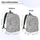 thumbnail image 2 of Disketp Silver Glitter Mochila de Lona Estampada, Mochila Escolar de Viaje Ligera para Estudiantes y Portátil-Medium, 2 of 5