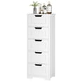 thumbnail image 7 of LoWyiL Bathroom Floor Cabinet with 5 Drawer Dresser, with Avoid-Tipping Device, White, Freestanding Side Tall Storage Cabinet Narrow Drawers for Small Spaces, 7 of 7