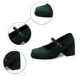 thumbnail image 6 of Women's Fashion Suede Buckle Comfortable Casual Shoe On Square Heel Dress Shoes Low Chunky Heels Oktoberfest Dress Dirndl Block Heels Suede Closed Round Toe Comfortable Shoes For Women, 6 of 8