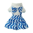 thumbnail image 2 of CBFFDC Pet Clothes Pet Skirt Knot Design Stripe Pattern Turn Down Collar Machine Washable Friendly to Skin Decorative Polyester Summer Dog Pet, 2 of 5