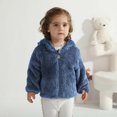 thumbnail image 3 of Usaibhir Toddler Girls Boys Fleece Jackets Double Sided Plush Zip Up Hooded Coat Solid Color Warm Winter Cute Outwear 6M-4T, 3 of 7