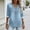 c01Gray, variant on Women's Denim Blouse Casual V Neck 3/4 Sleeve Loose Tunic Top Trendy Washed Jean Shirt With Side Slit Silver XL