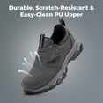 thumbnail image 3 of Fittington Slip on Shoes for Men Hiking Walking Shoes Trekking Loafer with Arch Support, Dark Gray-Size 13, 3 of 11