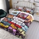thumbnail image 3 of Grand Theft Auto GTA Conjunto de sábanas temático, trío de piezas, cómodo y amigable con la piel, diseño único, regalo de decoración para el hogar para familiares, amigos y fans, 90 cm * 190 cm, 3 of 6