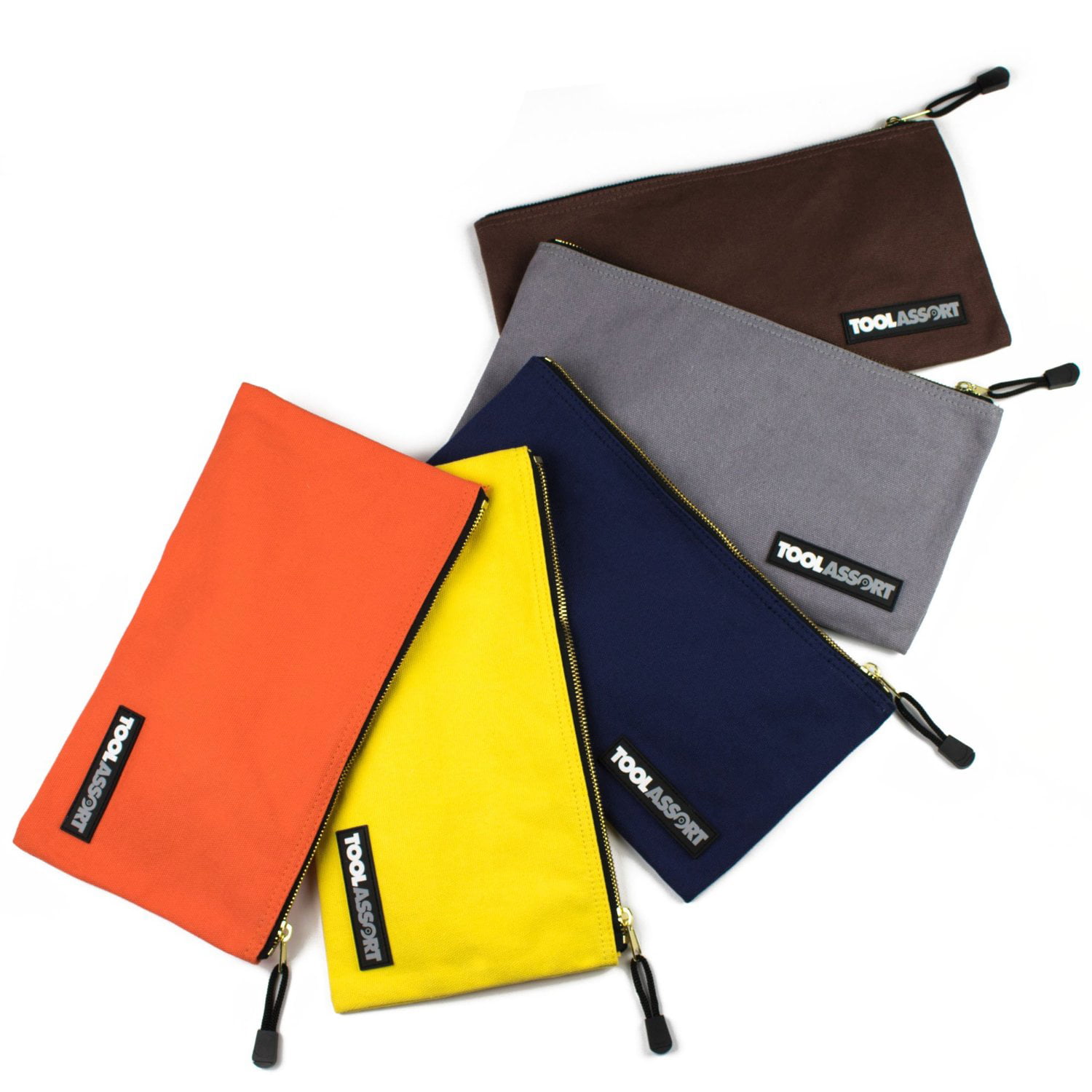 5 Pack Canvas Zipper Tool Bag Utility Bags Heavy Duty Canvas Zipper Pouch 
