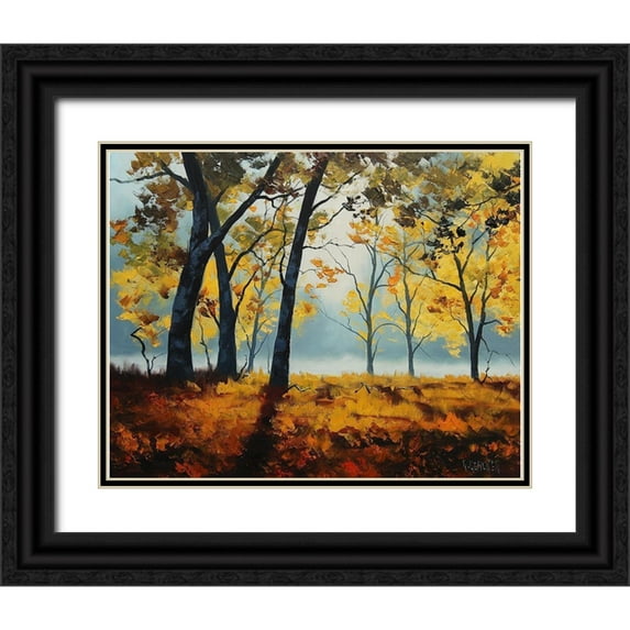 Gercken, Graham 18x15 Black Ornate Wood Framed with Double Matting Museum Art Print Titled - Backlight Trees