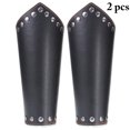 thumbnail image 2 of 2PCS Men Faux Leather Arm Guard Wax Rope Cosplay Wrist Guard Cycling Arm Guard, 2 of 10