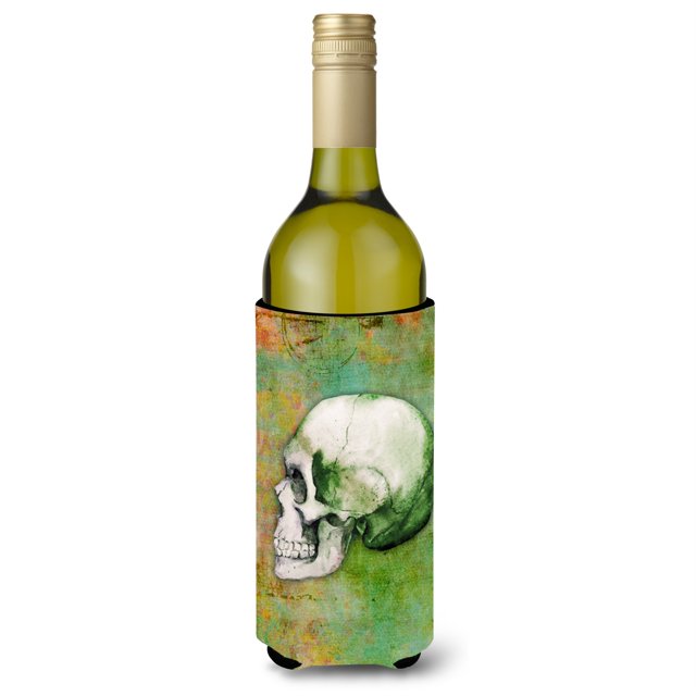 "Treasures Day of the Dead Green Skull Botella Bebida Aislante Hugger, 750 ml, Multicolor" Caroline's Treasures BB5122LITERK