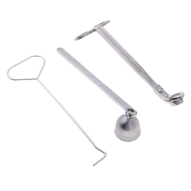 3 piezas práctico de material acero inoxidable mecha apagador mecha re lámpara de aceite moldura tijera cazo kit de herr
