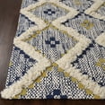 thumbnail image 3 of Superior Evren Hand-Tufted Cotton/Wool Textured Geometric Gold/Navy Blue Farmhouse Area Rug, 3' x 5', 3 of 6