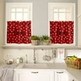 thumbnail image 5 of Valentines Kitchen Curtain Set Love White Heart Rod Pocket Kitchen Tier Curtains Valance Set 3 Piece Red Valentines Day Window Curtain Valance Tier Set 54 x 24 in, 5 of 6