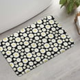 thumbnail image 2 of Black Daisy Flower Pattern Bathroom Rugs Mat,Non Slip Microfiber Bathroom Rug,Rubber Backing,Soft Bathroom Mats for Bathroom Floor,Tub and Shower,17x27in(43x68cm), 2 of 5