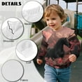 thumbnail image 7 of Xixirimido Horse Moutain Floral Print Graphic Toddler Girls Sweatshirt Long Sleeve Ruffle Shoulder Pullover Sweater Casual Crewneck Fall Winter Top, for 4-5T, 7 of 7