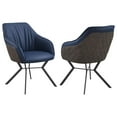 thumbnail image 5 of Miekor Furniture Blue and Gunmetal Upholstered Dining Chairs (Set of 2) W5U617, 5 of 9