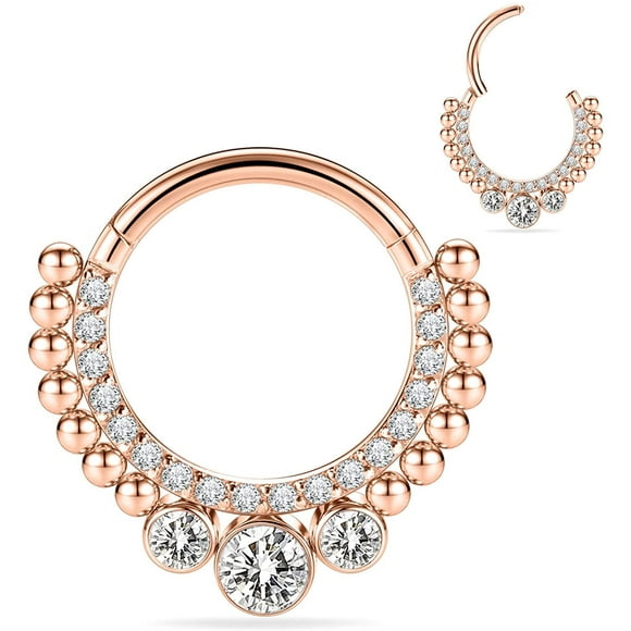 FFIY Septum Jewelry 16G Septum Ring Septum Piercing Unique Design Daith Piercing Jewelry 316L Surgical Steel Clicker HOPP Segment Hinged Nose Rings Hoop Cartlidge Helix Rook Earrings
