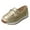 Gold, variant on Womens Glitter Metallic Platform Loafers Fashion Comfortable Leather Memory Foam Walking Dressy Slip on Boat Dress Shoes Non Slip Work Flat Gold Size 7