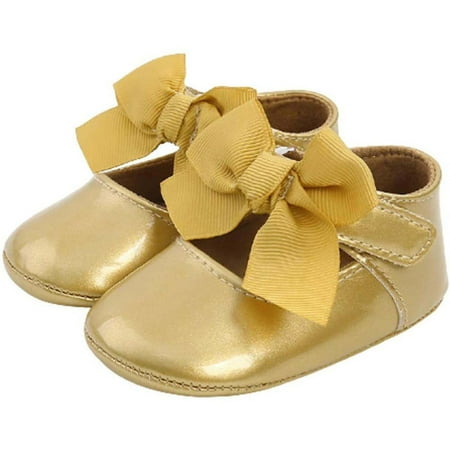

Odeerbi Clearance Babies First Walkers Baby Girl Flat Shoelace Bowknot Non-slip Toddler Princess Dress Toddler Shoes