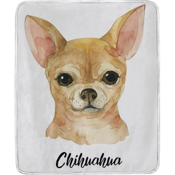 SKYSONIC Chihuahua Dog Velvet Plush Throw Thermal Blanket - 4.2x5ft - Printed for Couch Bed Sofa Car