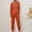 NTZ1-Orange, variant on Meichang Women's Pajama Set 2 Piece Lounge Set Ribbed Knit Crew Neck Long Sleeve Pullover Tops Jogger Pants Set Fall Outfits Running Workout Sets Matching Tracksuit
