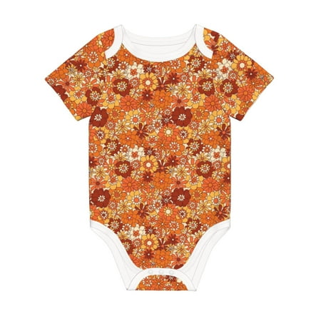 

Matuu Hippie Flower for Baby Short-Sleeve Bodysuit Soft Cotton Comfortable and Breathable Perfect for Newborns and Infants