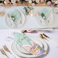 thumbnail image 3 of Easter Cloth Napkins, Spring Rabbit Ear Eggs Floral Green Wooden Grain Washable and Reusable Dinner Napkins Set of 6, Table Napkin for Kitchen Party Birthday Wedding Hotel Housewarming 20"x20", 3 of 9