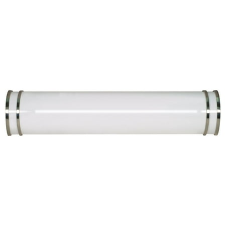 Nuvo Lighting 60906 - 2 Light Brushed Nickel White Plastic Shade Vanity Light Fixture (60-906)