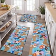thumbnail image 2 of Basset Hound Dog and Flower Kitchen Rugs Sets Of 3,Kitchen Runner Rugs Non Skid Washable,Decorative Kitchen Floor Mats for Kitchen,Sink,Laundry,17"x30"+ 17"x47" + 17"x59", 2 of 6