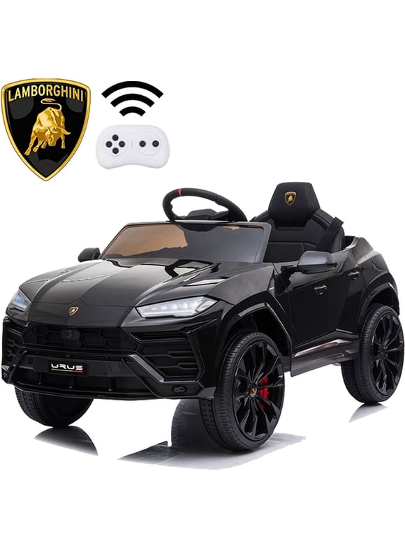 Electric Kids Ride on Toys, BTMWAY 12V Kids Lamborghini Ride On Cars for Boys Girls, Battery Powered Kids Electric Cars with Remote Control, 3 Speeds, LED Lights, MP3, Birthday Gift, Black, R846