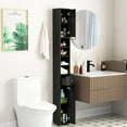 thumbnail image 3 of AEGFKD Tall Slim Bathroom Storage Cabinet, 71" Freestanding Bathroom Cabinet w/ 2 Doors, 1 Drawer & 5 Adjustable Shelves, Floor Narrow Tower Cabinet for Small Spaces, 8" x 8" x 71" (Black), 3 of 9