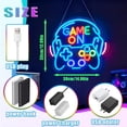 thumbnail image 3 of Dimmable Gamer Neon Sign, Game Controller Shaped LED Neon Sign for Gaming Room Decor, 15"x13" USB Powered Adjustable Brightness Gamepad LED Sign for Boys Room, Cool Gamer Gift for Teens and Kids, 3 of 4