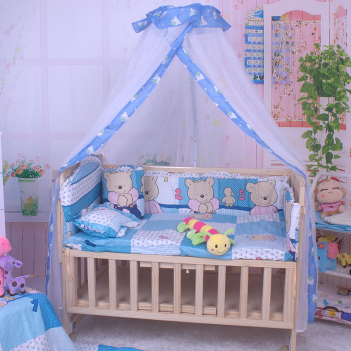Baby Infant Nursery Mosquito Bedding Crib Canopy Net Hanging Babe Dome Summer 