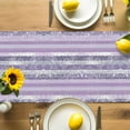 thumbnail image 4 of Abstract Light Purple Stripe Table Runner, White Sequins Celebration Kitchen Table Runners Dress Scarves for Table Decorations Party/Restaurant/Indoor Outdoor Use, 13x90in, 4 of 9