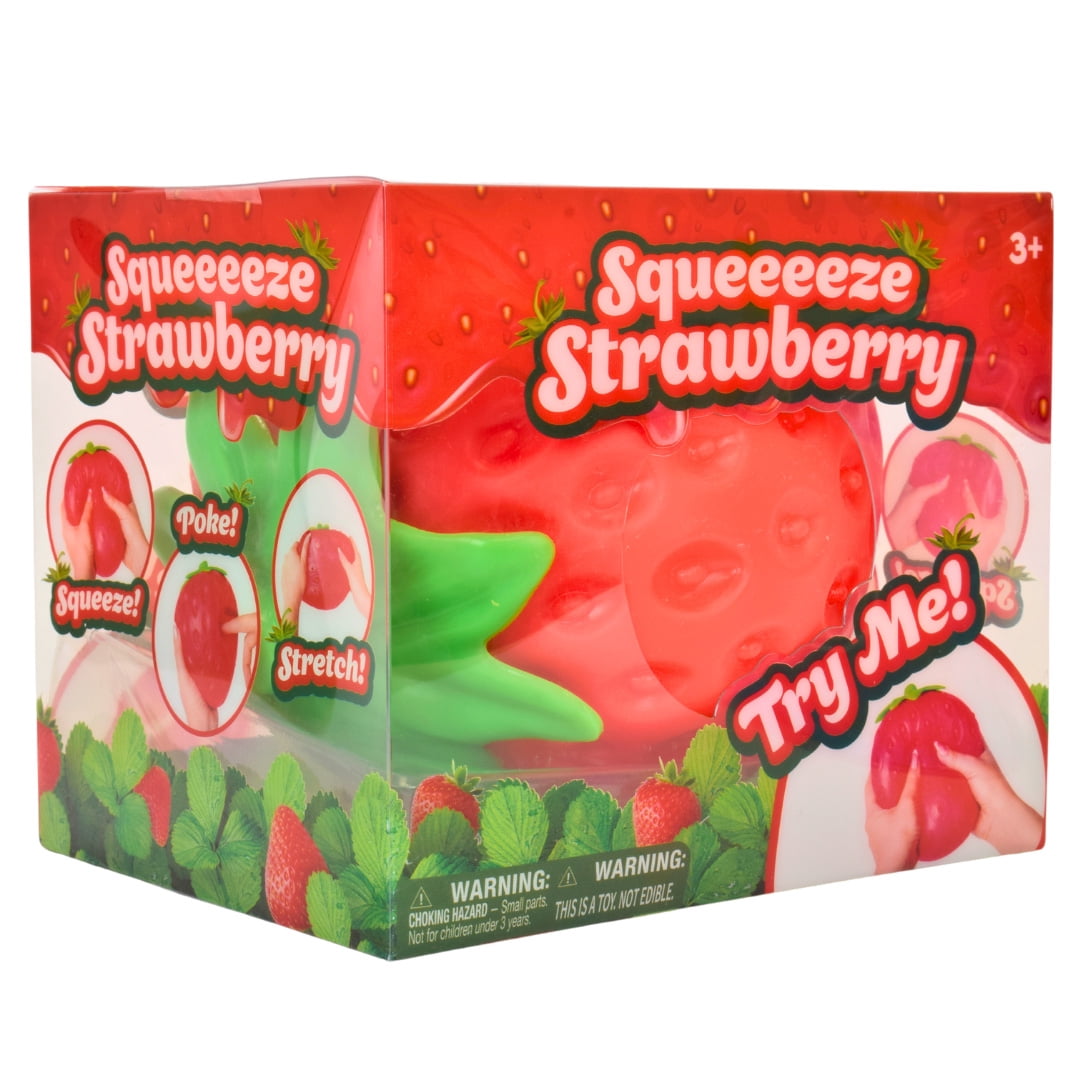 Squishy Extra Large Strawberry, Gag Gifts Funny Adult, Giant Stress Ball, Fidget Sensory Toy for Kids, ADHD Toys