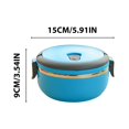 thumbnail image 3 of Bento Lunch Box Stainless Steel,Round Lunch Box for Adults,Portable Insulated Lunch Container for Adult Kids,Stackable Stainless Steel Bento Box for Hot Food,Portable Insulated Lunch Container, 3 of 9