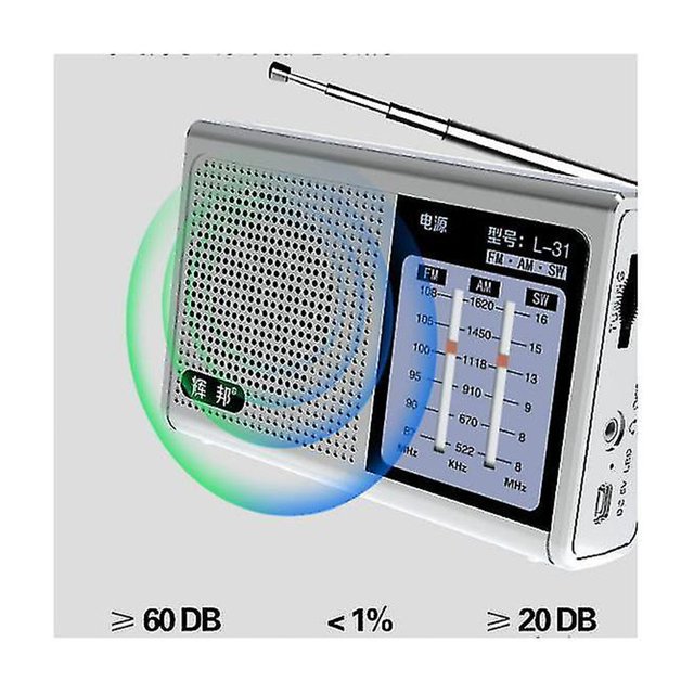 - 31 Radio Banda Completa Portátil Antiguo Fm Radiodifusión Semiconductor Vintage Walkman Negro