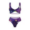 thumbnail image 4 of Daiia Astronaut Women's Bikini Set Two Piece Swimsuit High Waisted Bikini Adjustable Straps Bikini Perfect for Beach, Pool, and Summer Vacation-Medium, 4 of 9