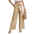thumbnail image 4 of Anygrew Women Casual Wide Leg Pants High Waisted Business Work Casual Pants Loose Flowy Beach Palazzo Pants, 4 of 8
