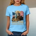 thumbnail image 6 of CAICJ98 Womens 250th Anniversary Patriotic July 4th T-Shirt USA 1776-2026 Crew Neck Women's Shirt (Sky Blue,L), 6 of 8
