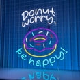thumbnail image 3 of Craftnamesign Donut Worry Be Happy Neon Sign, Donut Shop LED Sign, Bakery Decor, 3 of 4