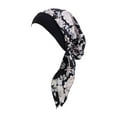 thumbnail image 4 of Segolike Soft Women Turban Head Wrap Scarf Hat Girls Hair Cover Sleeping Beanie Sleep Turbans Headscarf African Headwrap Headwear Cap Headband Flowers Black, 4 of 8