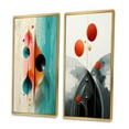thumbnail image 3 of Designart "Organic Otherworldly Blessings Retro Abstraction" Minimalism Framed Wall Art Set Of 2 - Transitional Turquoise Framed Wall Art Set Of 2, 3 of 6
