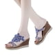 thumbnail image 4 of Mujeres damas cristal cuñas gruesas peep toe sandalias zapatillas zapatos Wmkox8yii  ytu2110, 4 of 8