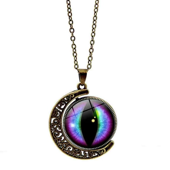 AYYUFE MultiRotation Dragon Eye Moon Pendant Chain Necklace