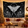 thumbnail image 3 of Luna Moth Among Stars and Wildflowers, Mystical Illustration for Nature Lovers, Celestial Insect Decor, Housewarming Gift, Tapestry Wall Hanging for Bedroom and Studio, 3 of 7