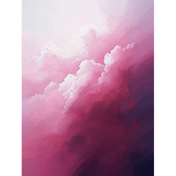 Pink Clouds Abstract Decorative Painting/Canvas Art, Suitable for Living Room, Bedroom, Office, Hotel, Dining Room, Study Room, Coffee Shop, Apartment and Gallery Wall Decor.