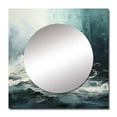 thumbnail image 2 of Designart "Simplistic Ebony and Azure Wave Design IV" coastal Square Mirror Wall Decor Coastal - Large Blue Square Bathroom Mirror - Square Printed Wall Mirror Art, 2 of 5