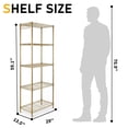 thumbnail image 6 of Ktaxon 5 Tier Layer 21"x11.5"x59" Storage Rack, Wire Shelving Adjustable Steel Storage Rack Organizer Kitchen, Gold, 6 of 18